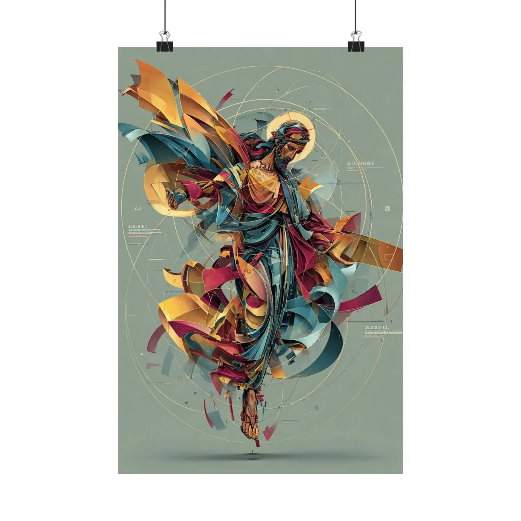 Satin Poster — Abstract Jesus Figure Art Print (210gsm) Printify