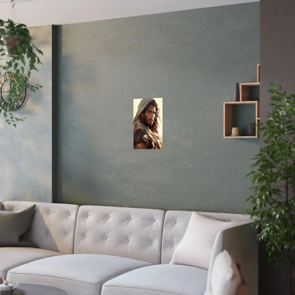 Good Samaritan Satin Poster — Dramatic Middle Eastern Hero Portrait Printify