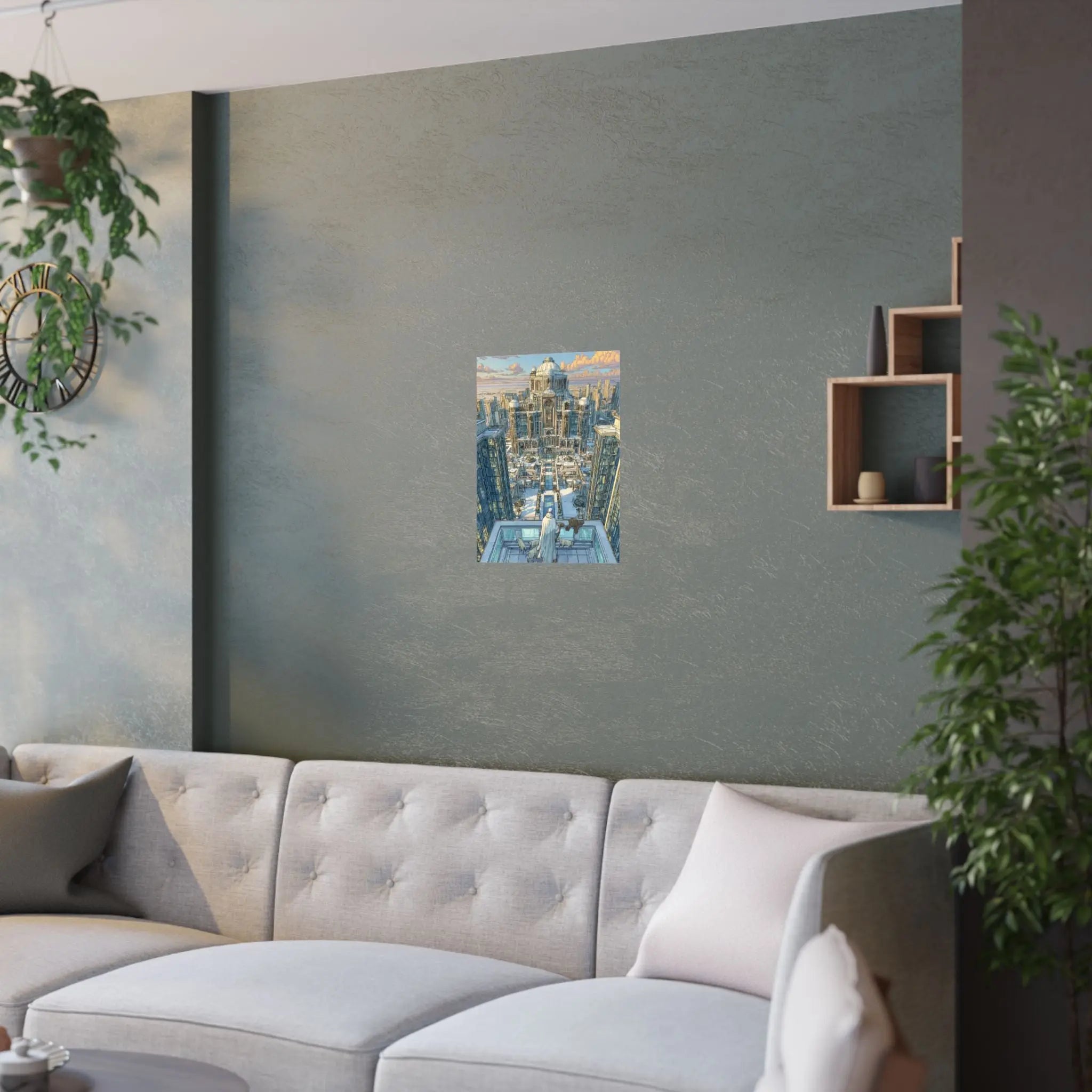 Satin Poster — Snowbound Cityscape Art Print Printify