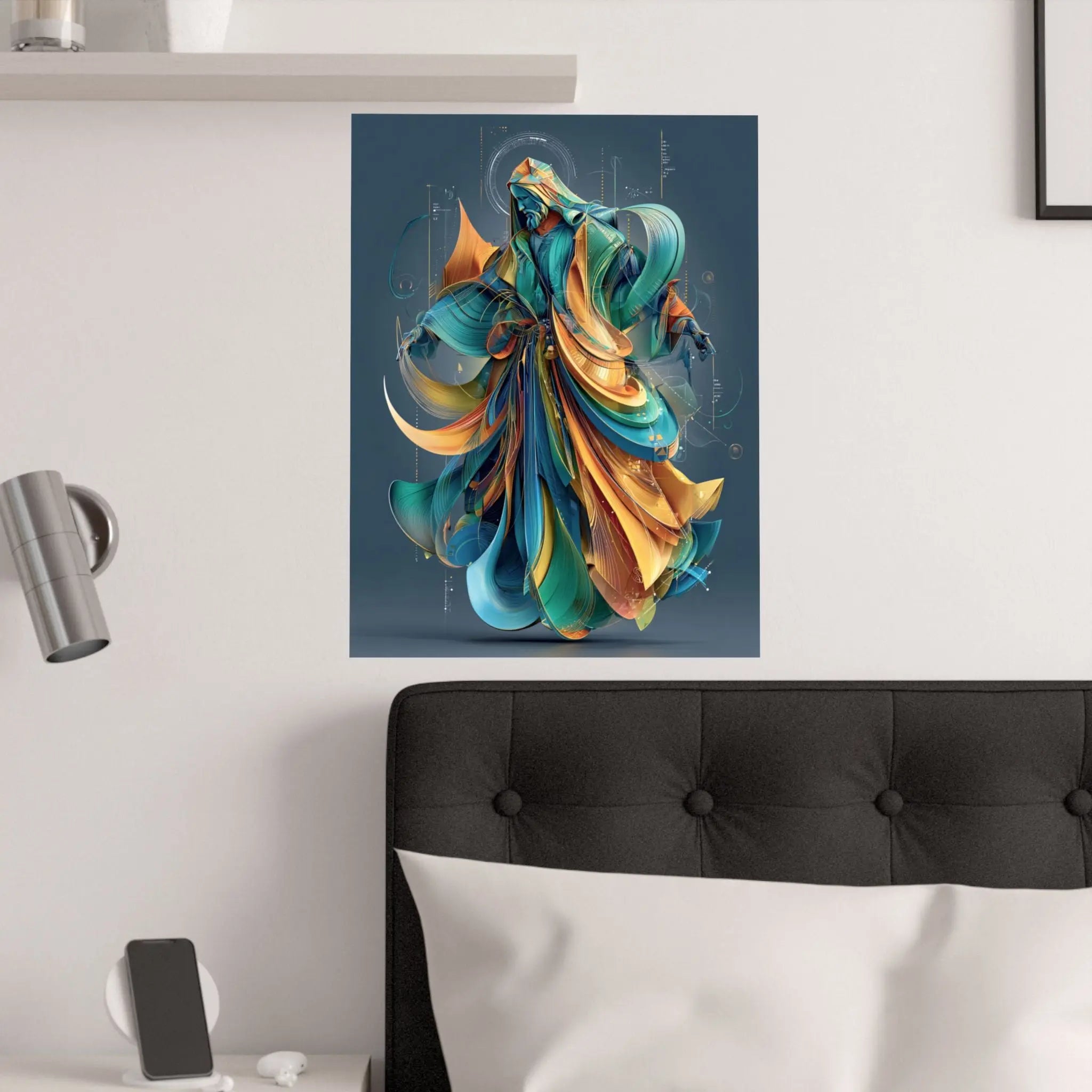 Satin Poster — Abstract Flowing Robe Digital Art (210gsm) Printify