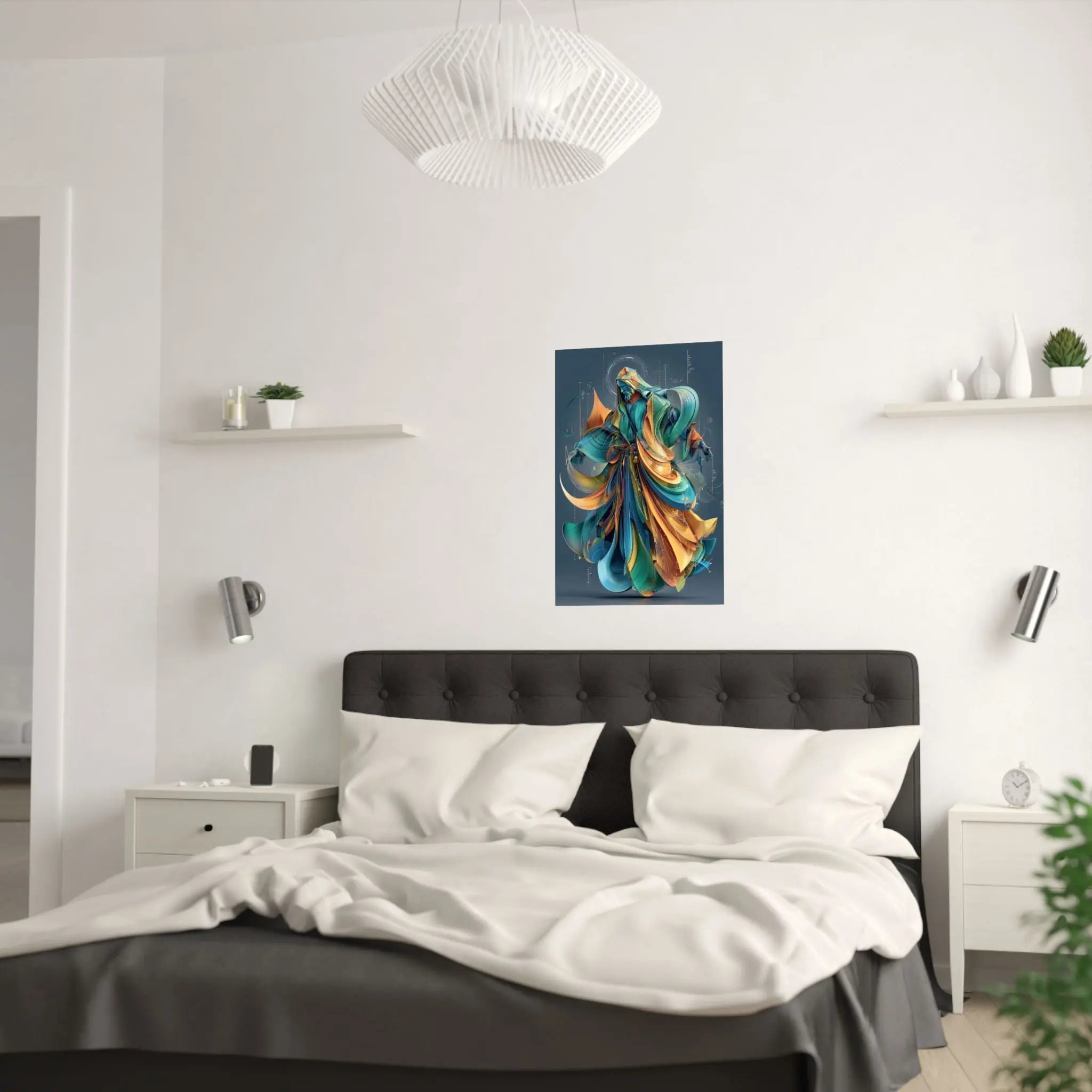 Satin Poster — Abstract Flowing Robe Digital Art (210gsm) Printify