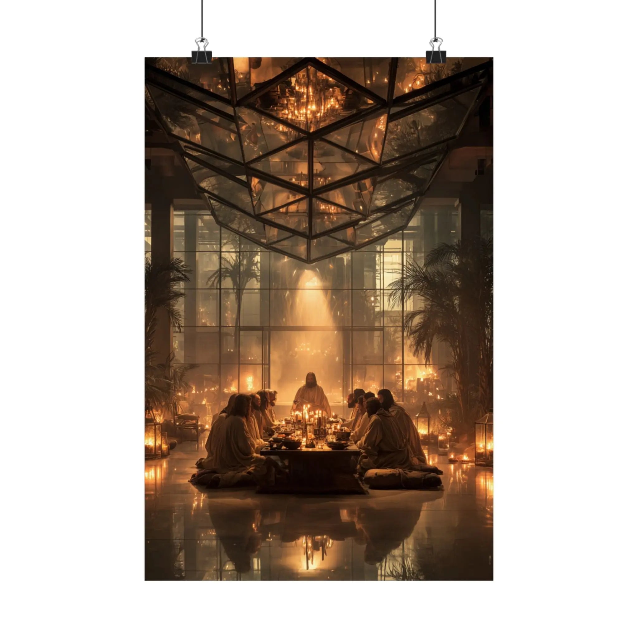 Satin Poster — Candlelit Gathering Art Print (210gsm) Printify