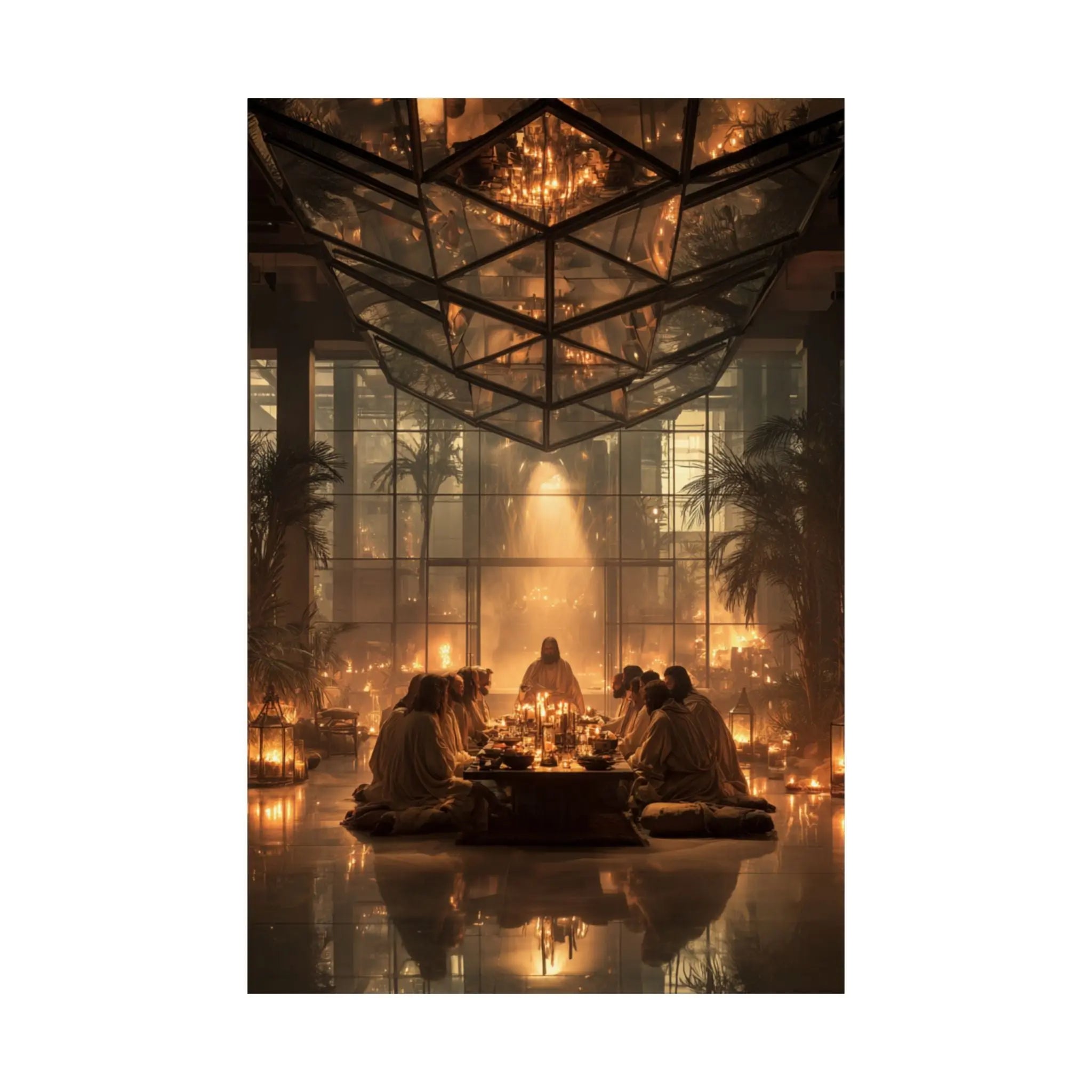 Satin Poster — Candlelit Gathering Art Print (210gsm) Printify