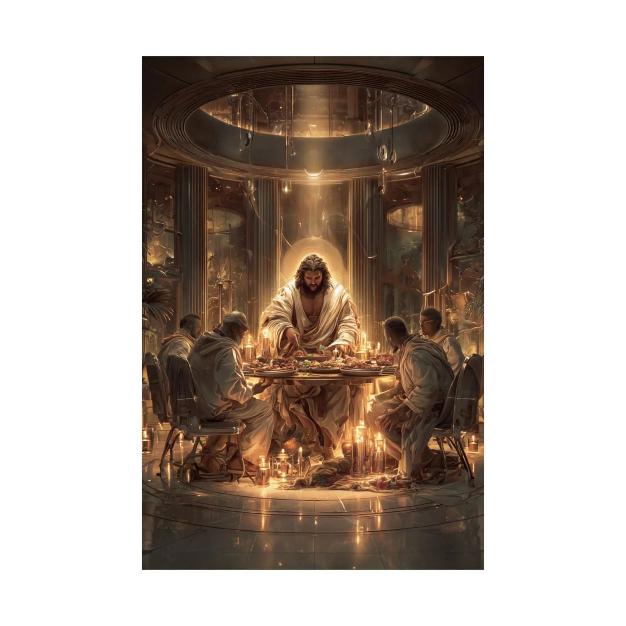 Religious Satin Poster – Last Supper-Inspired Spiritual Wall Art Printify