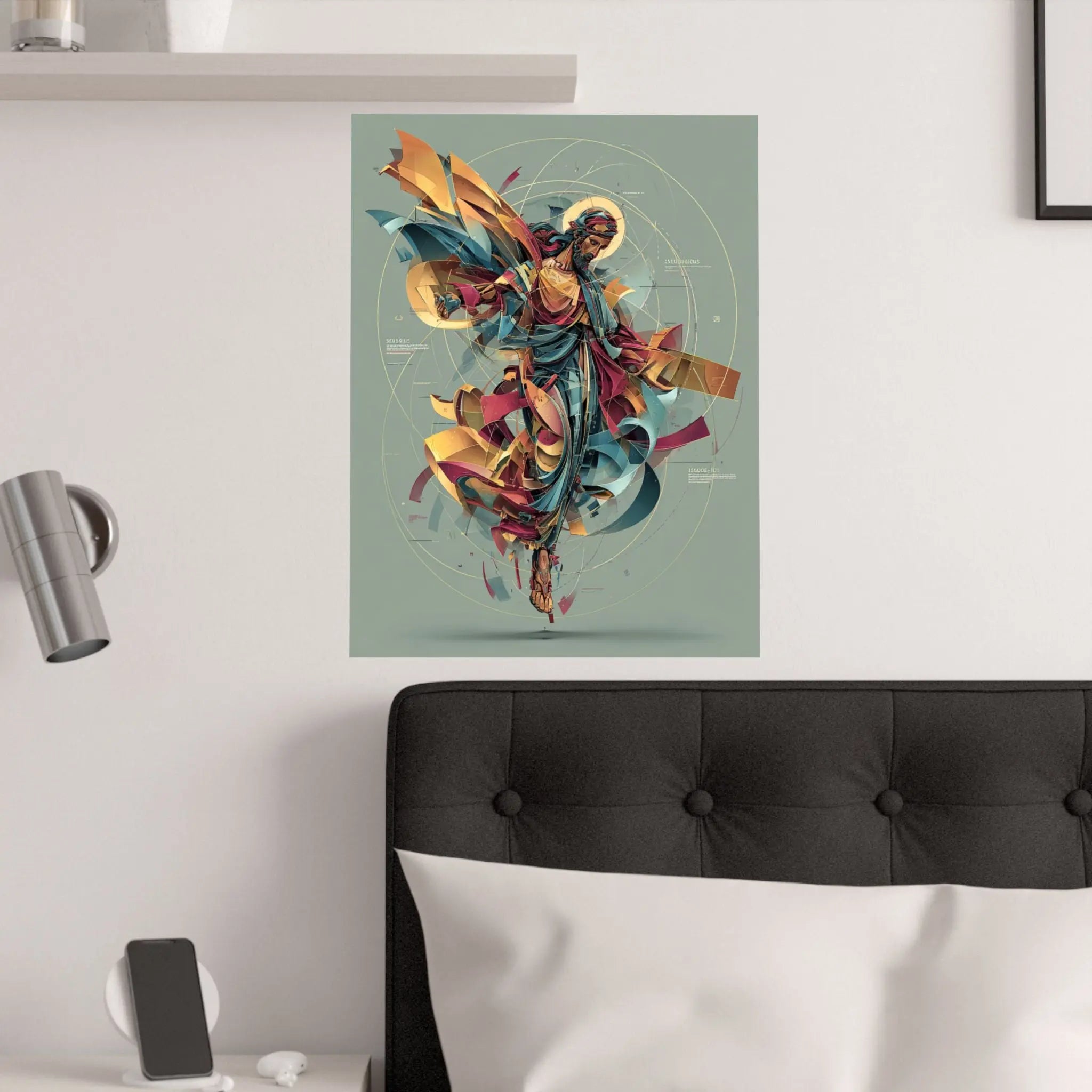 Satin Poster — Abstract Jesus Figure Art Print (210gsm) Printify