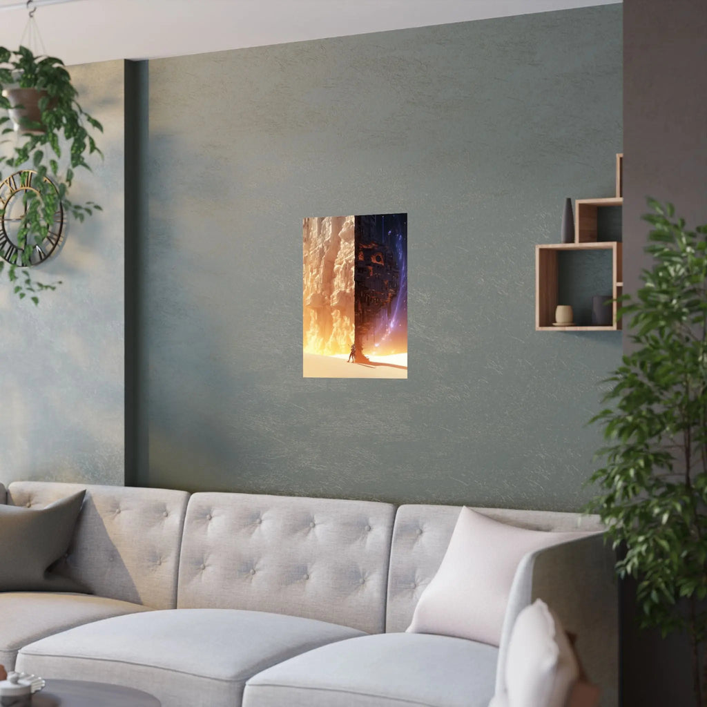 Satin Poster — Sci‑Fi Desert Cityscape Print (210gsm) Printify