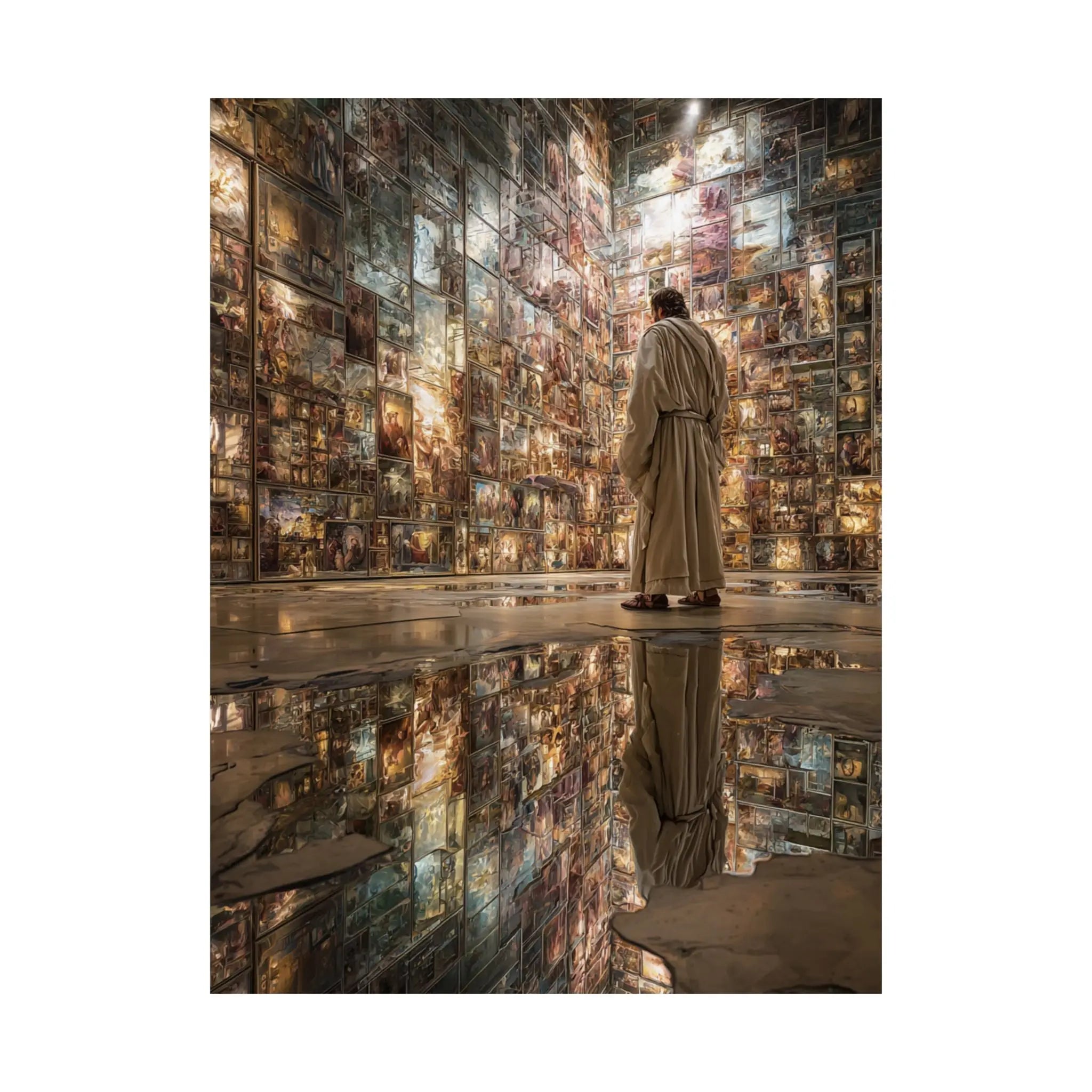 Dreamscape Reflection Satin Poster — Surreal Gallery Wall Art Printify