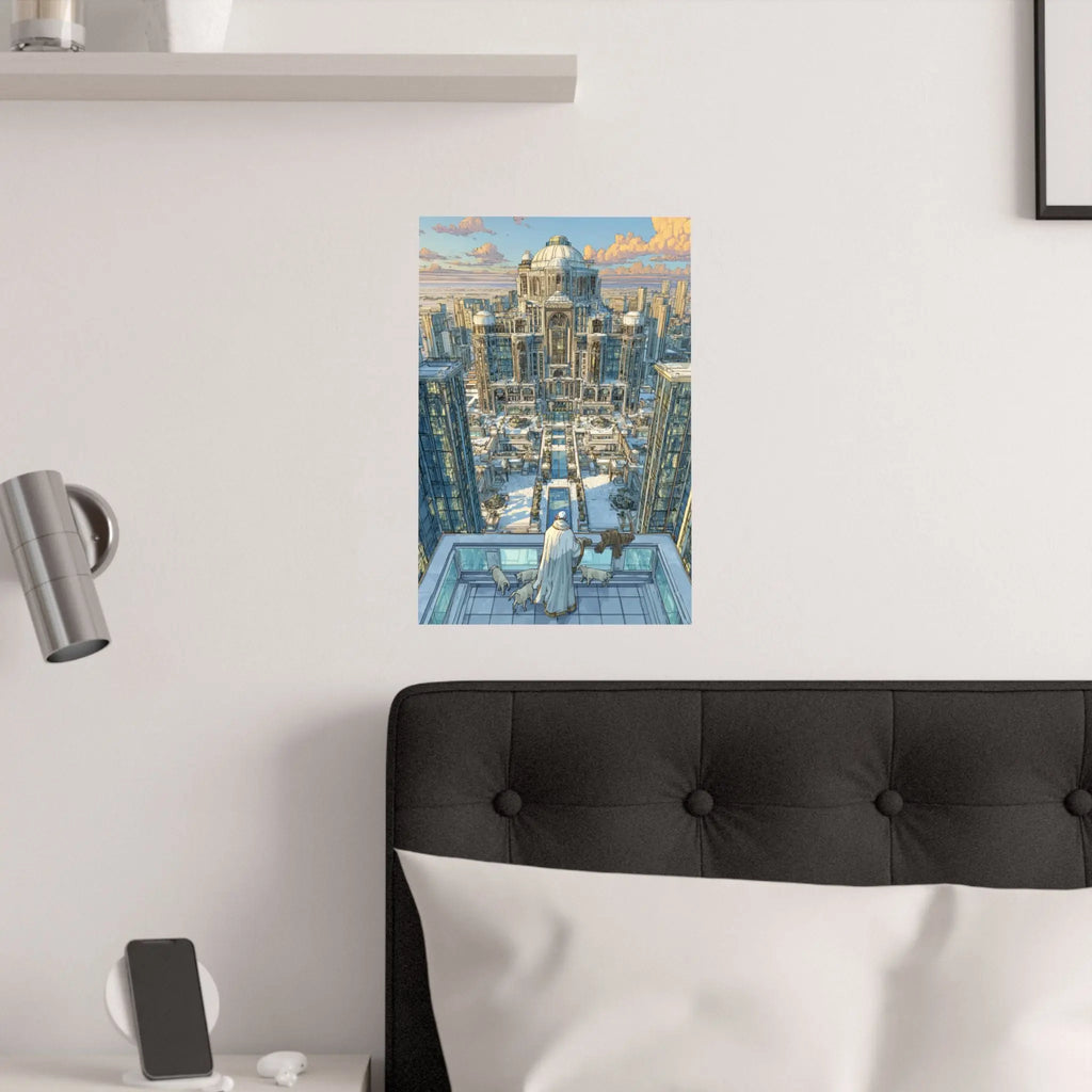 Satin Poster — Snowbound Cityscape Art Print Printify