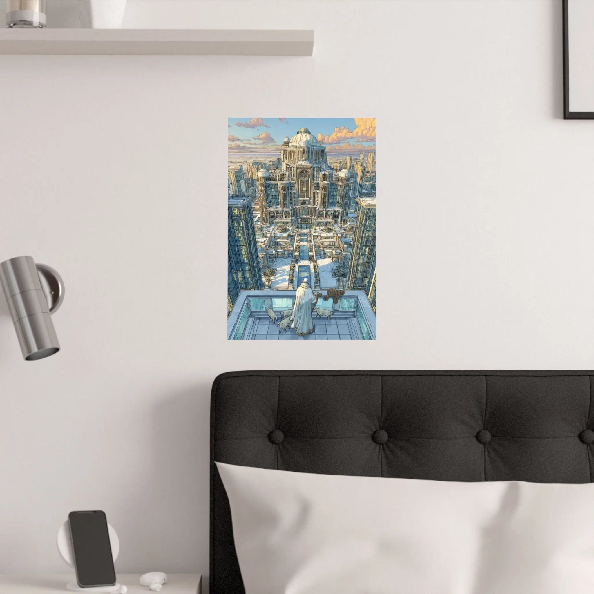 Satin Poster — Snowbound Cityscape Art Print Printify