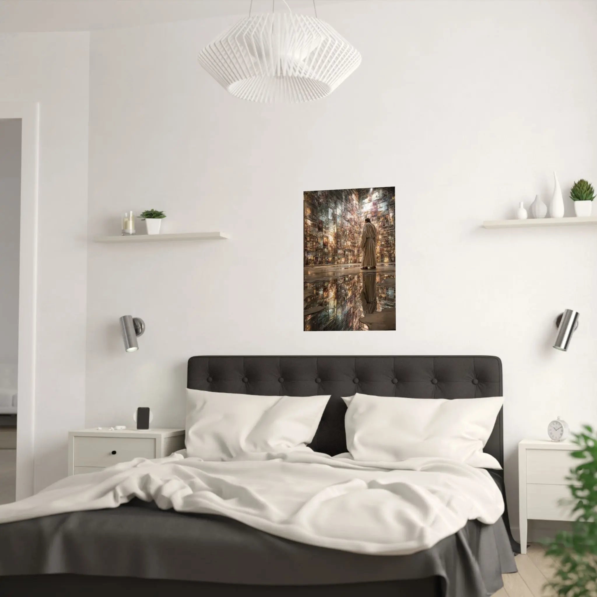 Dreamscape Reflection Satin Poster — Surreal Gallery Wall Art Printify