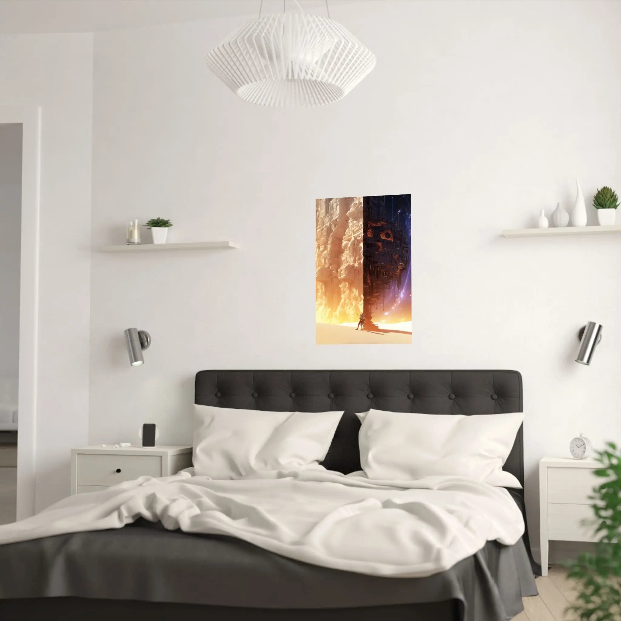 Satin Poster — Sci‑Fi Desert Cityscape Print (210gsm) Printify