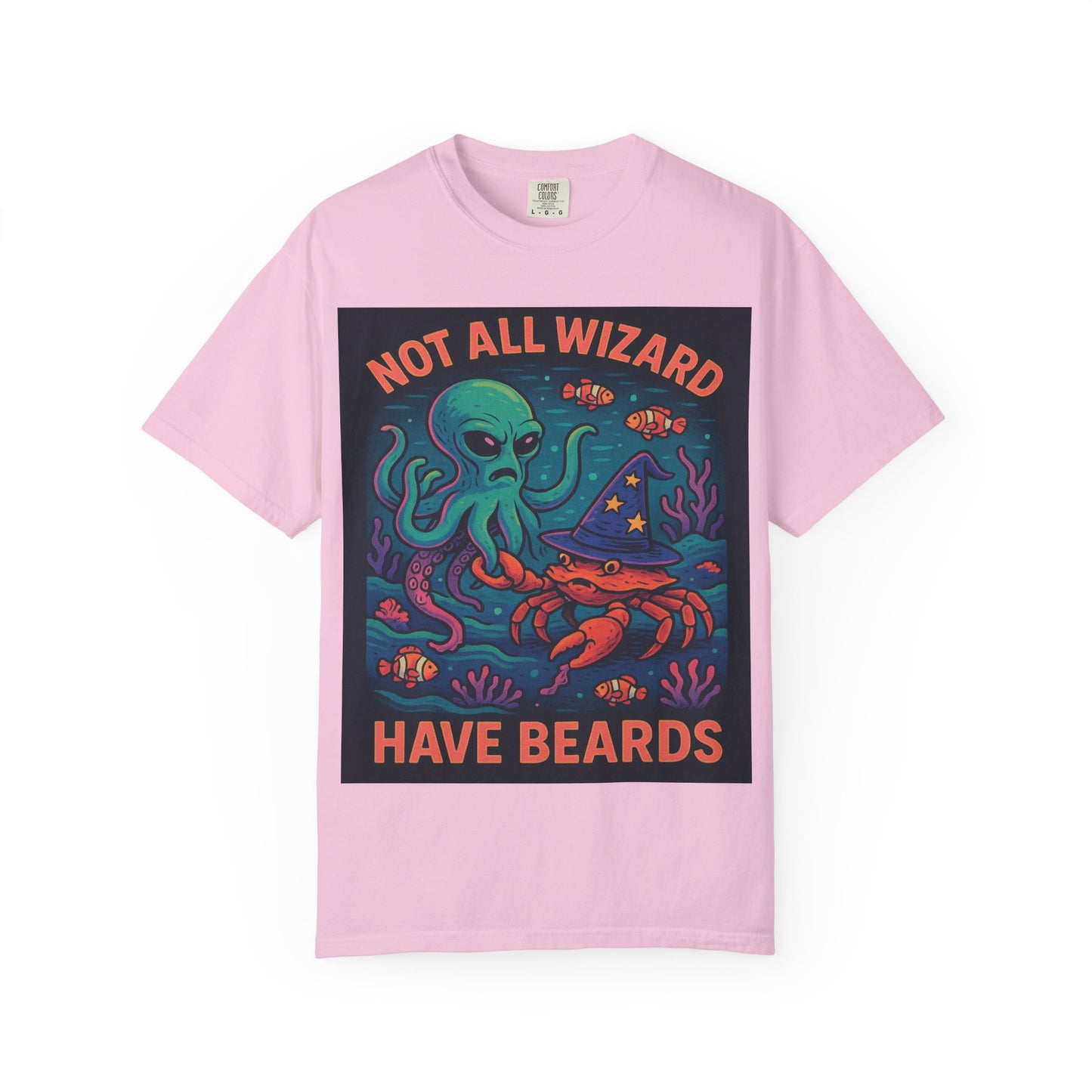 Funny Octopus & Crab T-Shirt - "Not All Wizards Have Beards"