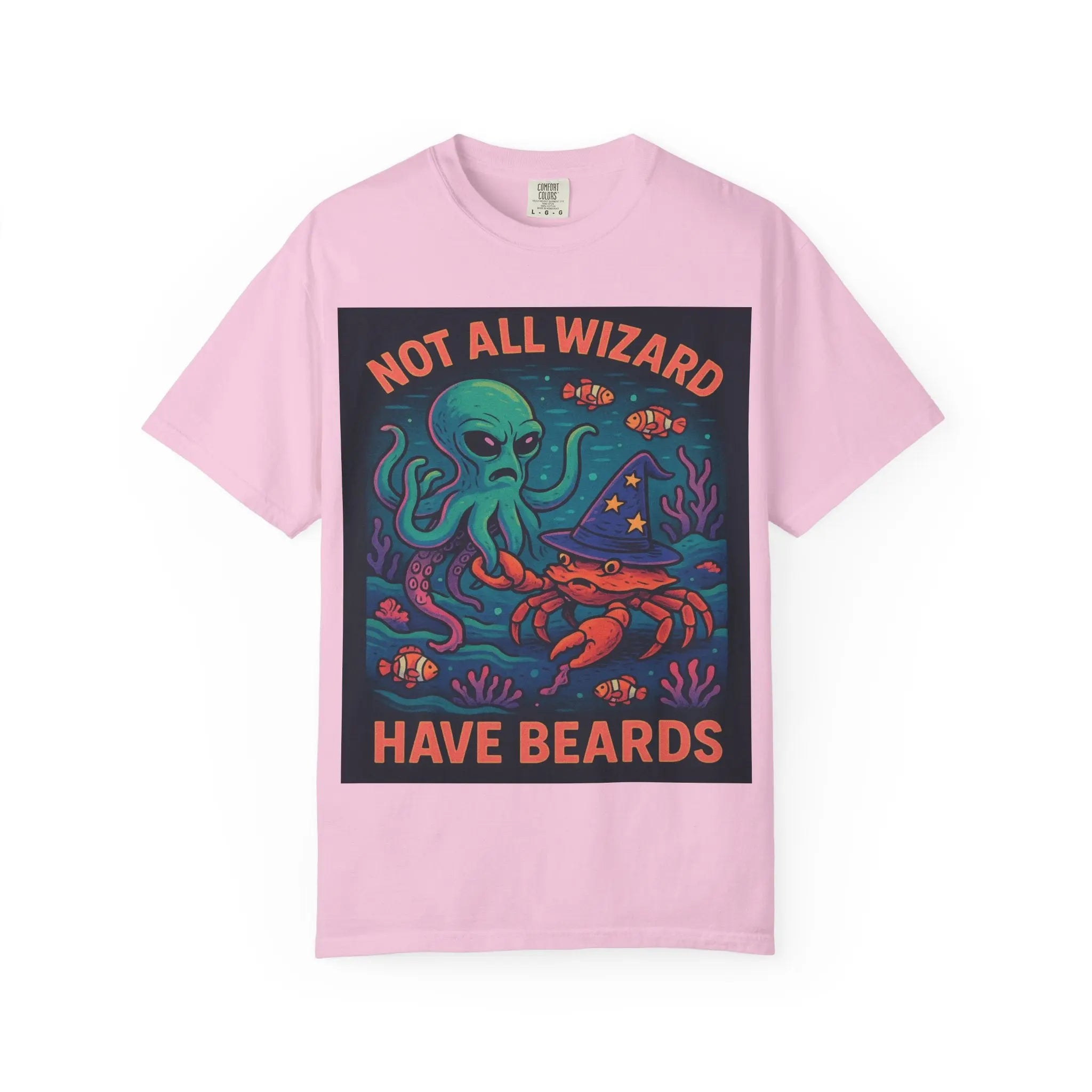 Funny Octopus & Crab T-Shirt - "Not All Wizards Have Beards" Printify