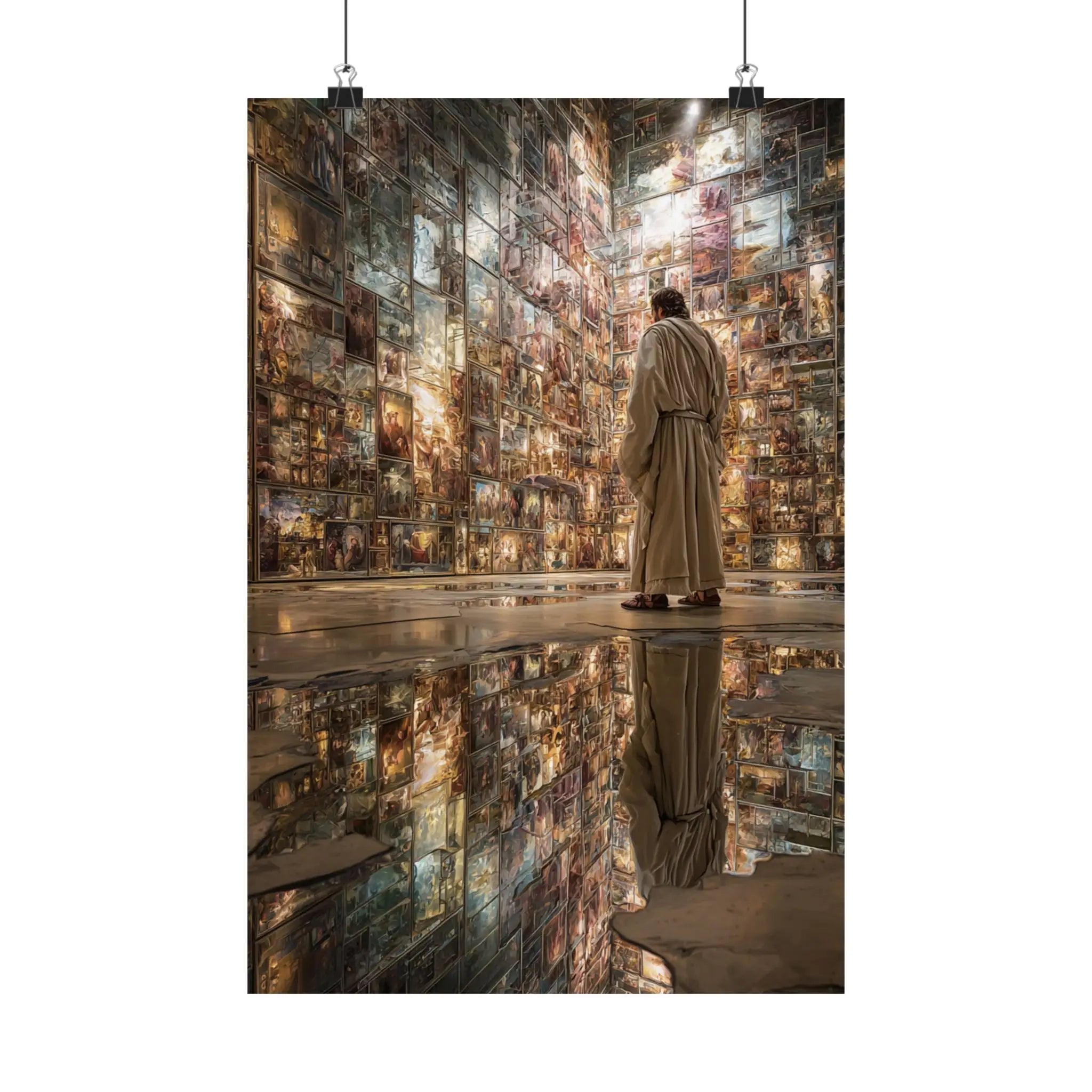 Dreamscape Reflection Satin Poster — Surreal Gallery Wall Art Printify