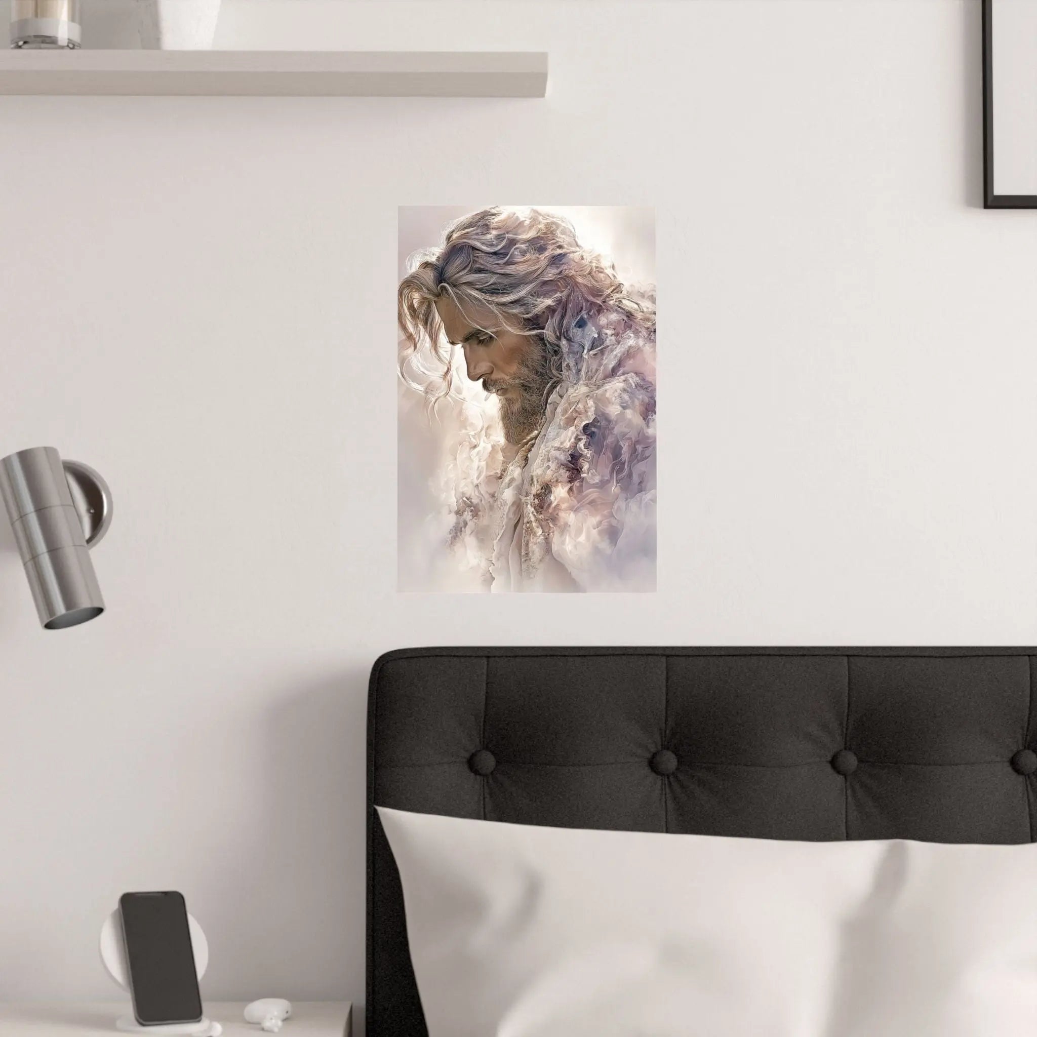 Satin Poster — Ethereal Jesus Figure Art Print (210gsm) Printify