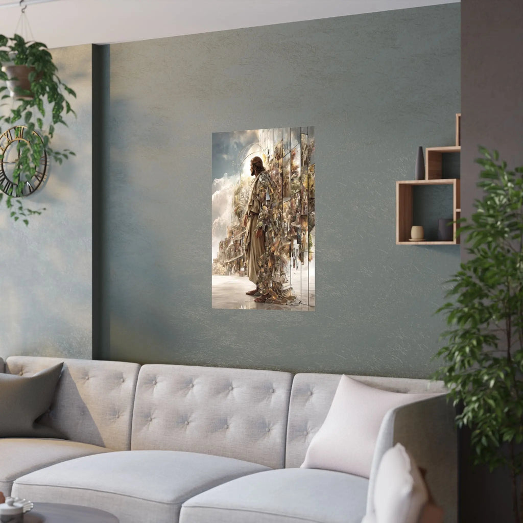 Jesus in Glory Satin Poster – Inspirational Religious Wall Art (210gsm) Printify